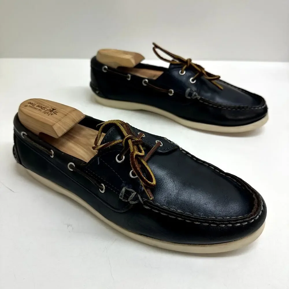 Oak Street Bootmakers Boat Shoe Navy Chromexcel Leather Men's Size 9
